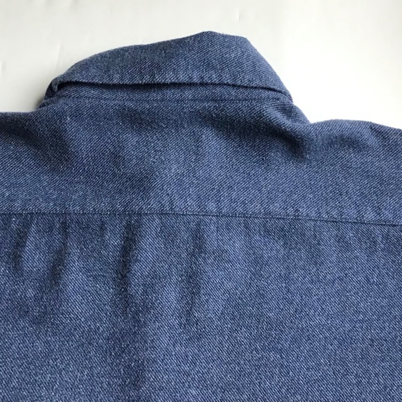 ETRO  blue cotton flannel button -down shirt  Sz 18~45 made in Italy 🇮🇹 - Picture 4 of 13